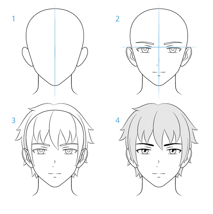Cách vẽ tóc Anime Boy Lạnh Lùng đơn giản Cực Đẹp