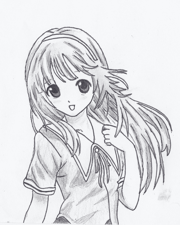 vẽ tranh Anime nữ bằng bút chì