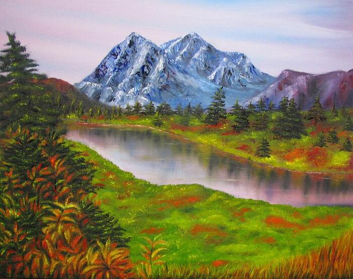 tranh vẽ phong cảnh núi rừng