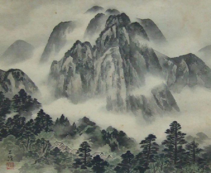 tranh vẽ phong cảnh núi