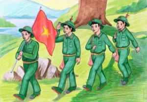 tranh vẽ chú bộ đội Việt Nam