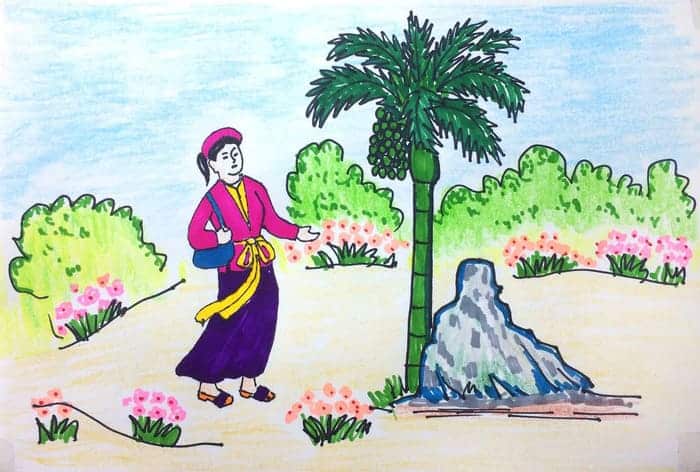 vẽ tranh minh họa truyện cổ tích Trầu Cau