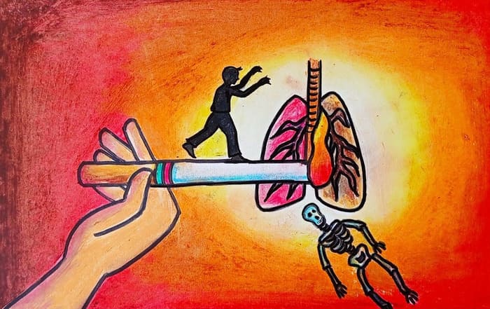 vẽ tranh đề tài thế giới không khói thuốc