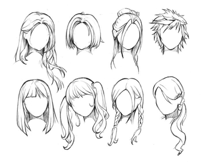 Cách vẽ tóc Anime nữ