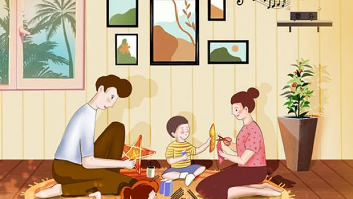 vẽ tranh đề tài gia đình hạnh phúc vui vẻ